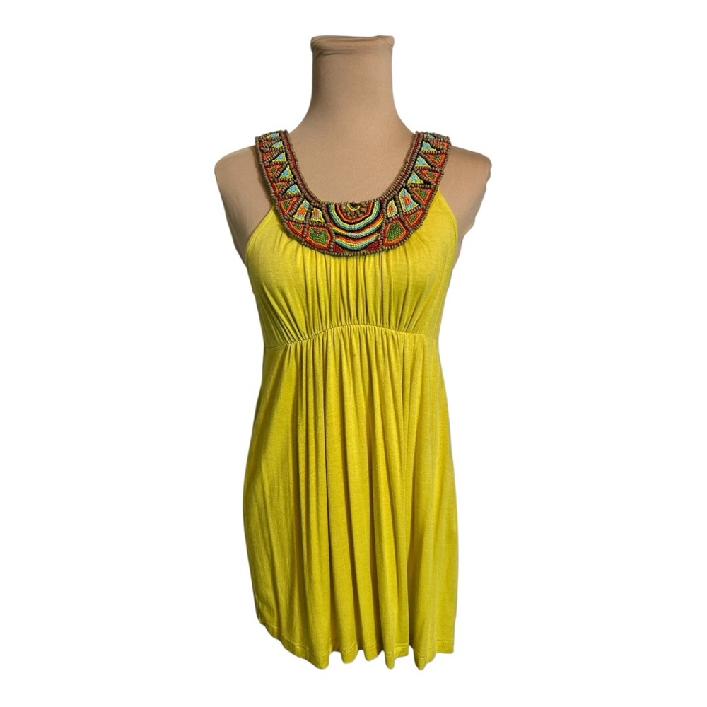 Vintage Delia’s Beaded Sleeveless Raceback Top - Size M, Yellow